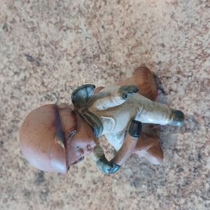 Boy Riding Tricycle 1970s  figurine ~ UCTCI made in Japan~ Vintage ~ Stoneware